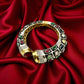 Mughal-Style Ruby Bangle, Kundan Polki Stones, Enamel Indian Kada