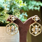 Bollywood Indian Designer monzonite medium length statement earrings gold finish,Victorian,Ad stones