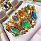 Designer Bollywood Kada Gold Plated Jewelry | Colorful Gemstones Bangle