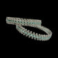 Micro Ad Stone in Aqua Size 2.6 - Silver Bangle Bracelet with Turquoise Stones