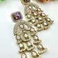 Bollywood Indian Earrings with pearl designer multi amythyst marble stone dangle antique gold finish