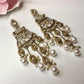 Bollywood Indian Designer Earrings in pearl champange color