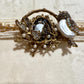 Bird Choker Set: Bollywood Antique Gold, Mother of Pearl