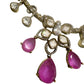 Bollywood Style Pink Kundan Necklace Set with Clear Stones & Pearls