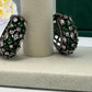 BIG Bali Hoops Silver Oxidized Crystal Glamorous Earrings Pakistan Jewelry
