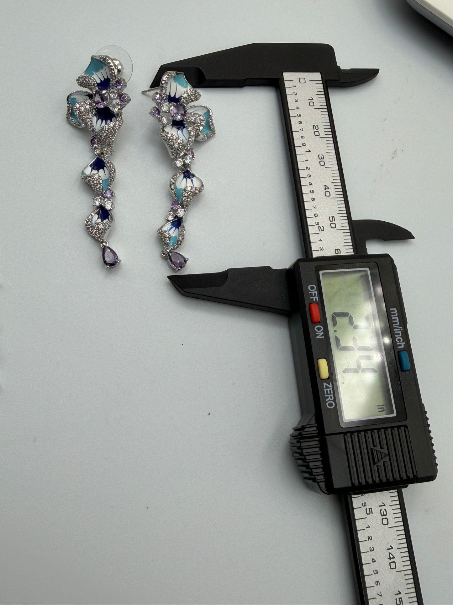Enameled Designer Inspired Necklace Set in Amethyst & Cubic Zirconia