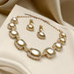 Traditional Kundan Necklace Set with Earrings Gold Plated Elegant Indian Jewelry