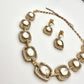 Traditional Kundan Necklace Set with Earrings Gold Plated Elegant Indian Jewelry