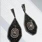 Stunning Multi-Color Cz stones micro ad Teardrop Earrings with Geometric Accent - Elegant Statement Jewelry