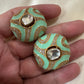 Bollywood Indian enameled studs teal green color gold finish