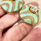 Bollywood Indian enameled studs teal green color gold finish