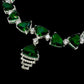 Green Emerald Color Cubic Zirconia CZ Necklace Set with Earrings Rhodium Polish Designer Jewelry
