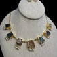 Turkish Necklace and Studs Set - Semi-Precious Stones with Pearls
