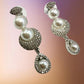 Micro CZ Stone Setting Necklace Set with Earrings - Elegant Pearl & CZ Jewelry
