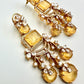 Bollywood Indian Designer high end Earrings with doublet stone,gold finish,Victorian,Ad stones