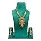 Gold Plated Bollywood Mala Set – Ruby, Emerald, and Pearls
