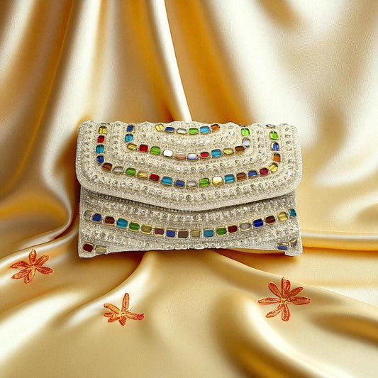 Designer embroidery clutch hand bag rare
