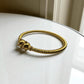 Gold Plated Diamond Bangle – Hinged, Adjustable Women's Bracelet