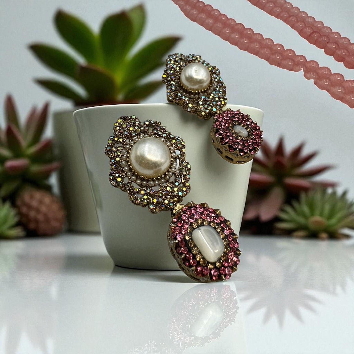 Kundan Polki Pink Ruby Necklace Earring Set – Indian Bridal Jewelry