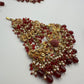 Red Kundan Bridal Jewelry Set – Gold Choker Necklace, Tikka Earrings