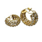 Gold Plated Bali Hoop Earrings - Matt Finish, Gemstone Accents