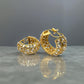 Gold Plated Bali Hoop Earrings - Matt Finish, Gemstone Accents