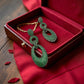 Bollywood Indian Micro Ad Emerlad green designer statement Earrings