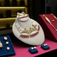 Kundan Set Gold Plated with Meena Work Fig Pink / Anar Color