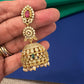 Bollywood Indian Designer Earrings jhumki in ad  ruby and emerald green stones.