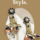 Bollywood Peacock Drop Earrings, Indian Gold Finish Victorian Style