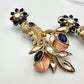 Bollywood Peacock Drop Earrings, Indian Gold Finish Victorian Style