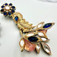 Bollywood Peacock Drop Earrings, Indian Gold Finish Victorian Style