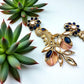 Bollywood Peacock Drop Earrings, Indian Gold Finish Victorian Style