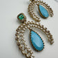 Bollywood Indian Designer high end Earrings with doublet stone,gold finish,Victorian,Ad stones