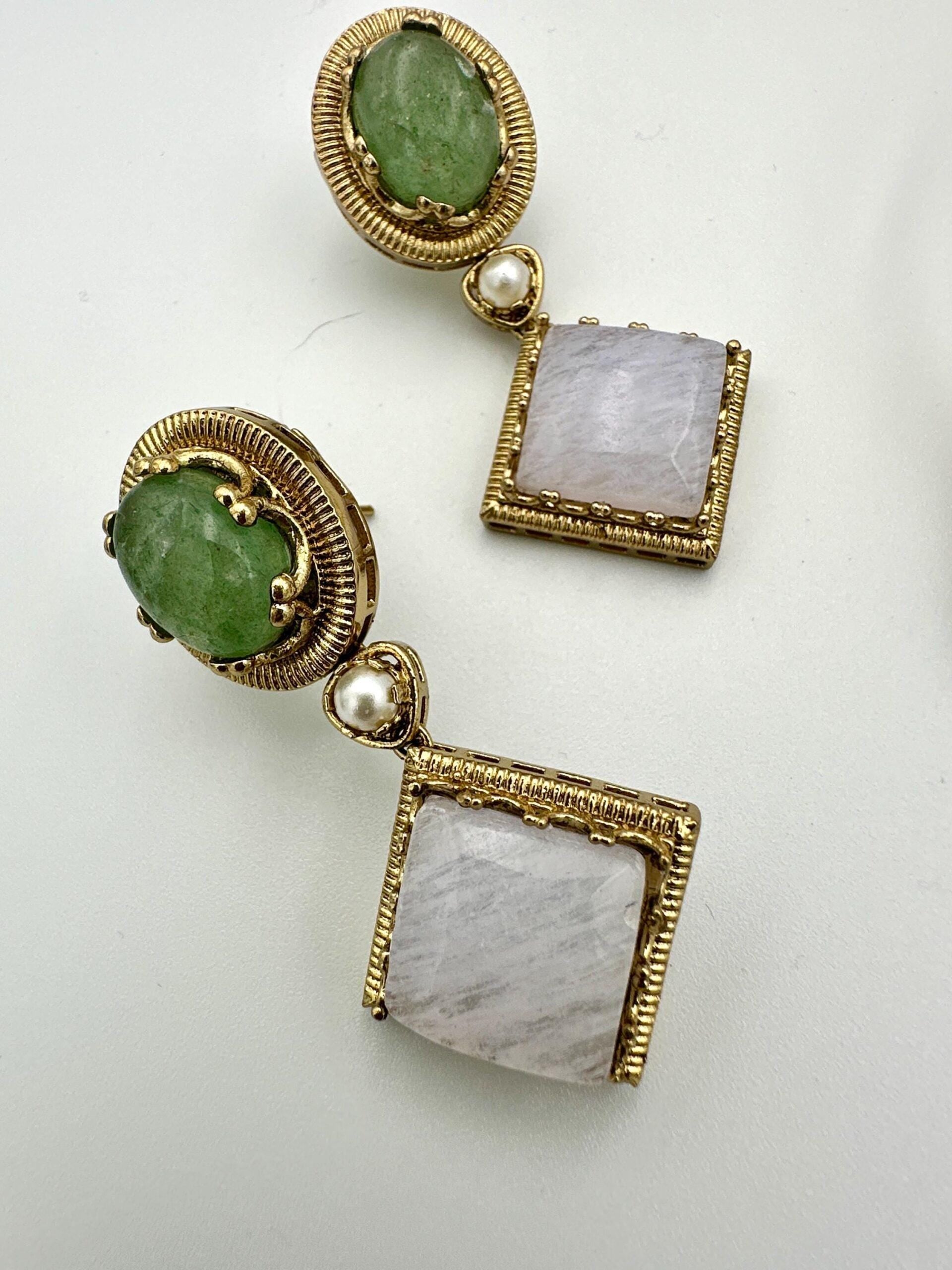 Exquisite fusion Necklace set designer with Multicolor Stones and Pearls - Traditional Indian Jewelry