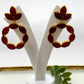 Red Ruby Flower Drop Earrings – Gold Tone Statement Jewelry