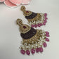 Bollywood Indian Designer Earrings in pearl champange color