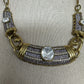 Gold-Toned Necklace and Earring Set with Cubic Zirconia Stones