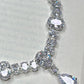 Wedding bridal solitaire cubic zarconia ad silver plated finish necklace set