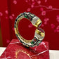 Mughal-Style Ruby Bangle, Kundan Polki Stones, Enamel Indian Kada