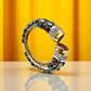 Mughal-Style Ruby Bangle, Kundan Polki Stones, Enamel Indian Kada