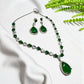 Emerald Green Cubic Zirconia Necklace and Earrings Set
