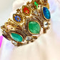 Designer Bollywood Kada Gold Plated Jewelry | Colorful Gemstones Bangle