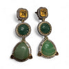 Bollywood Indian Designer Earrings with doublet stone, gold finish,Ad stones