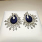 Bollywood Style Statement  Silver Peacock Earrings | AD Studded | Indian Jewelry