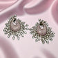 Bollywood Style Statement  Silver Peacock Earrings | AD Studded | Indian Jewelry