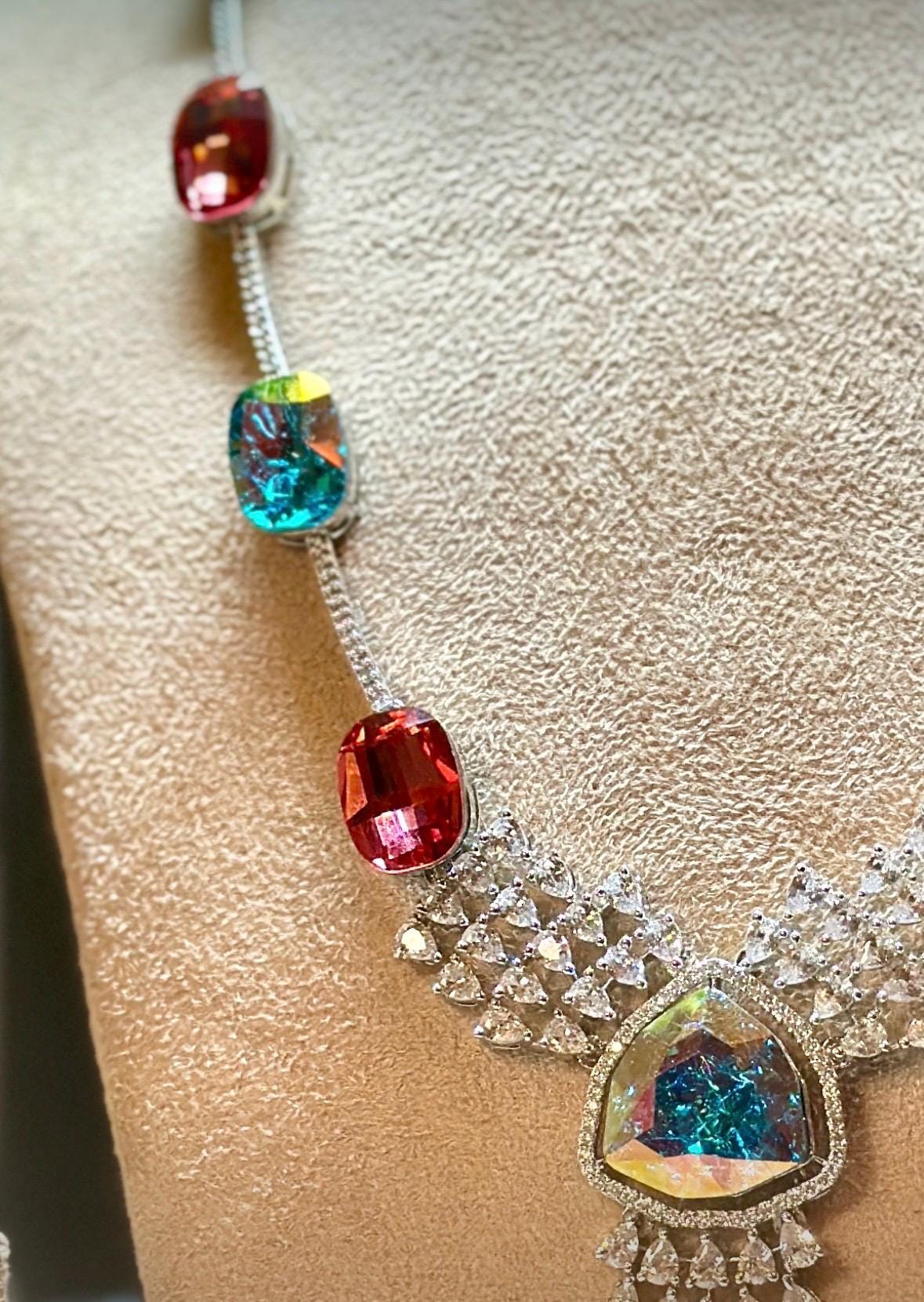 Bollywood Swarovski crystal necklace set