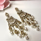 Bollywood Indian Designer Earrings in pearl champange color