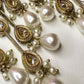 Bollywood Indian Designer Earrings in pearl champange color