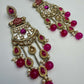 Elegant Blue Jhumka Earrings with stone Accents - Traditional Indian Jewelry